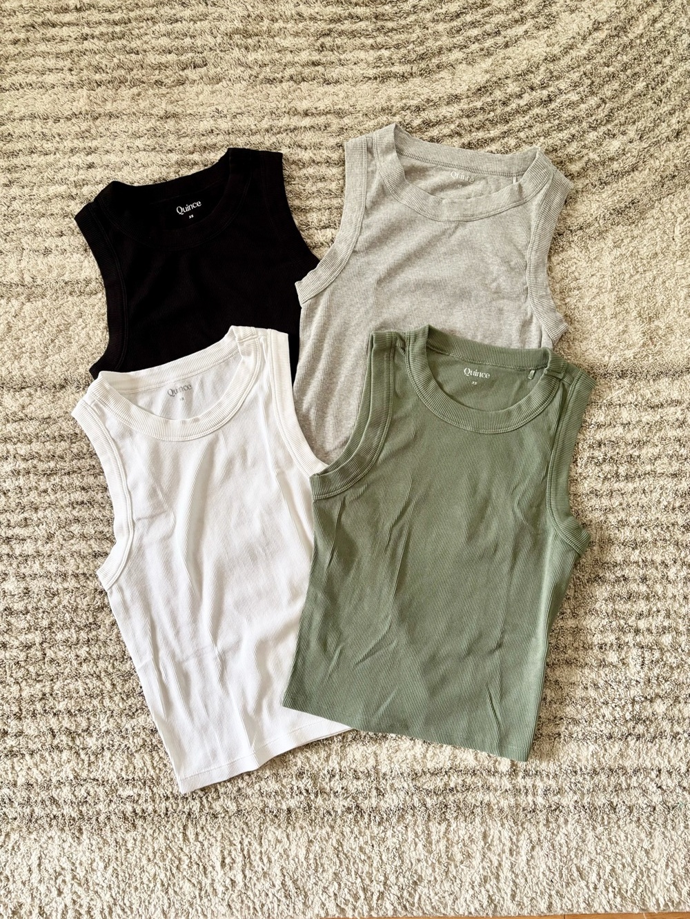 Quince Organic Cotton Cropped Tank Top 4 Pack